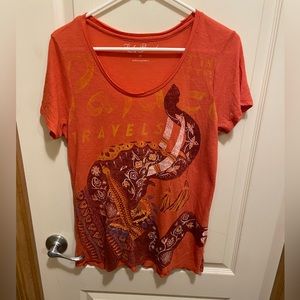 Lucky Brand elephant flowy t shirt